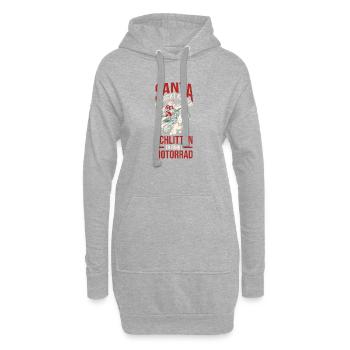 Weihnachtsmann Biker Motorrad Weihnachten - Hoodie-Kleid - Grau meliert - Vorne