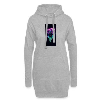 Neon Bat - Hoodie-Kleid - Grau meliert - Vorne