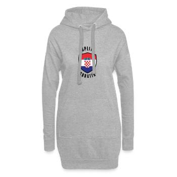 Geteilter Kroatien-Schild - Hoodie-Kleid - Grau meliert - Vorne