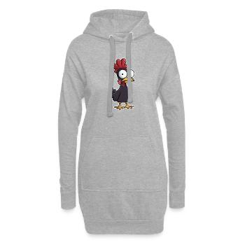 Poulet Fou Poulet de Pâques - Sweat-shirt à capuche long Femme - gris chiné - Devant