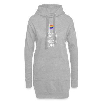 Keep Calm Pride On Rainbow Flag Design - Hoodie-Kleid - Grau meliert - Vorne
