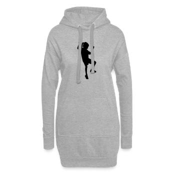 Climber Girl – Boulder Fun - Hoodie-Kleid - Grau meliert - Vorne