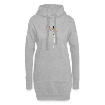 Frau Groß Klettern Männer Surrealismus  - Hoodie-Kleid - Grau meliert - Vorne