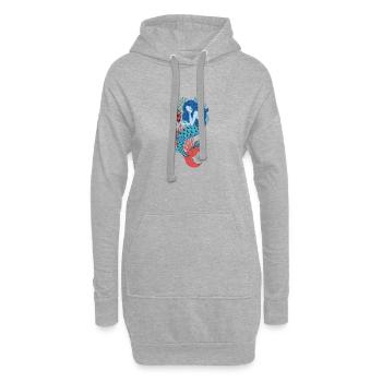Greek Mermaid Amphora Sea Coral - Hoodie Dress - heather grey - Front