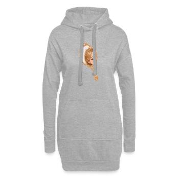 Illustration du miroir à main de la princesse - Sweat-shirt à capuche long Femme - gris chiné - Devant