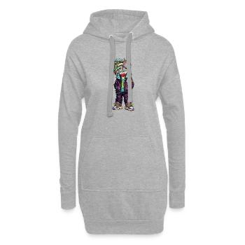 Bunter Street-Tron Charakter - Hoodie-Kleid - Grau meliert - Vorne