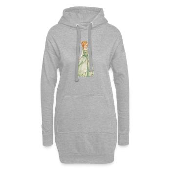 Elfenprinzessin im Smaragdgrünen Kleid - Hoodie-Kleid - Grau meliert - Vorne