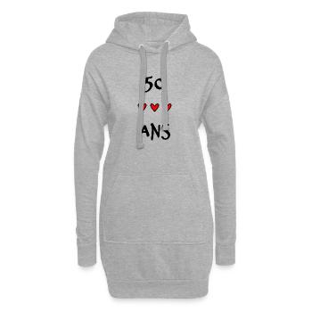 50 ANS. 50e ANNIVERSAIRE. ANNIVERSAIRE 50 ANS. 50 - Sweat-shirt à capuche long Femme - gris chiné - Devant