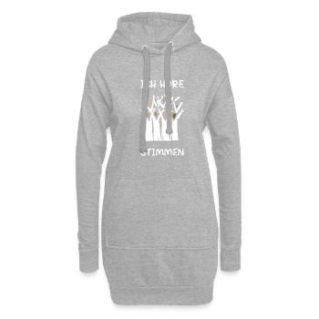 J’entends des voix chef de chœur - Sweat-shirt à capuche long Femme - gris chiné - Devant