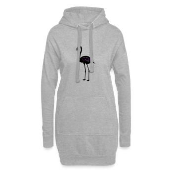 Symbole du flamant rose - Sweat-shirt à capuche long Femme - gris chiné - Devant