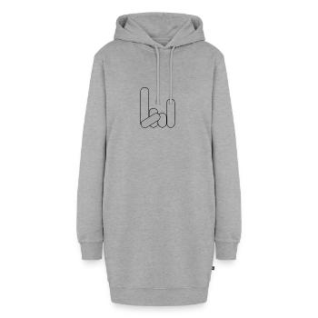 Hand signal - Hoodie Dress - heather grey - Front
