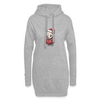 Bande dessinée de Noël Rhino - Sweat-shirt à capuche long Femme - gris chiné - Devant