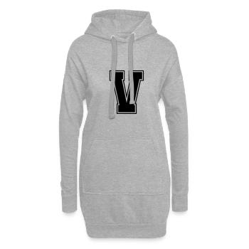 buchstabe V - Hoodie-Kleid - Grau meliert - Vorne