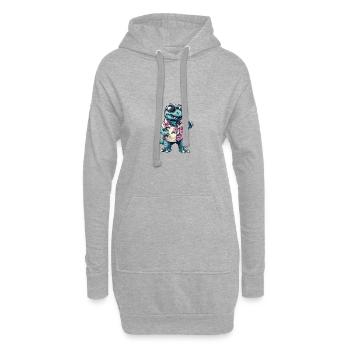 Dinosaur T-Rex Comic Holiday - Hoodie Dress - heather grey - Front