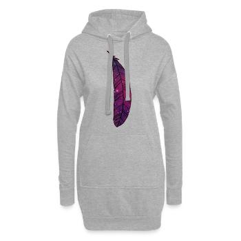 Plumes Bijoux Space Galaxy Stars Univers - Sweat-shirt à capuche long Femme - gris chiné - Devant