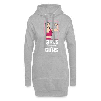 Mama Workout stark Bizeps Curling - Hoodie-Kleid - Grau meliert - Vorne