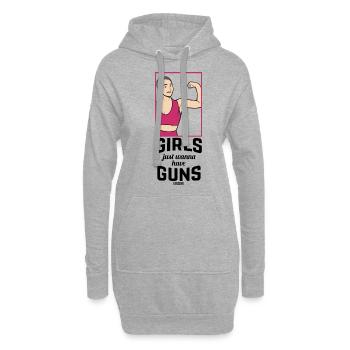 Frauen Bizeps Athlet Bodybuilding - Hoodie-Kleid - Grau meliert - Vorne