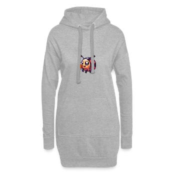 coccinelle bière pixel - Sweat-shirt à capuche long Femme - gris chiné - Devant