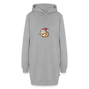 Schnecke Weihnachten Niedlich - Hoodie-Kleid - Grau meliert - Vorne