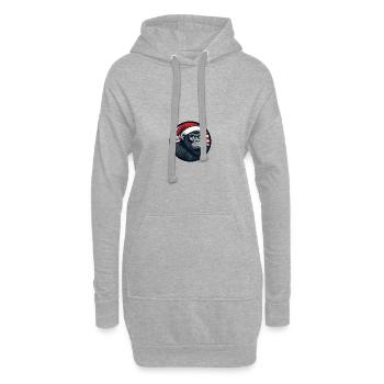 Gorille Weihnachten Noël - Sweat-shirt à capuche long Femme - gris chiné - Devant