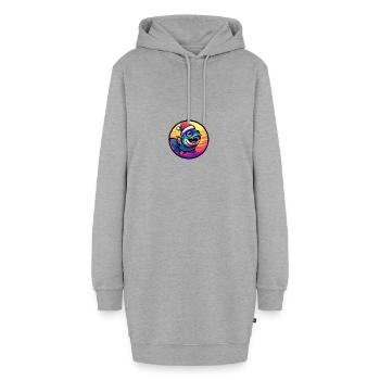 Piranha Poisson Noël - Sweat-shirt à capuche long Femme - gris chiné - Devant