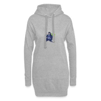 Gorilla Sommer Strand Comic - Hoodie-Kleid - Grau meliert - Vorne