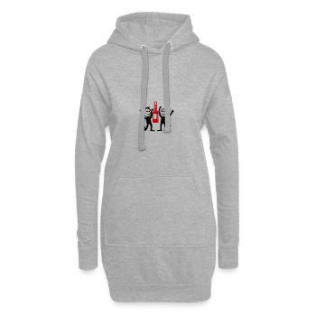 Junggesellenabschied Team Strichmännchen - Hoodie-Kleid - Grau meliert - Vorne
