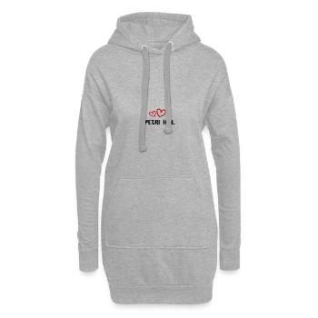 Petri Heil Herz Fischen - Hoodie-Kleid - Grau meliert - Vorne