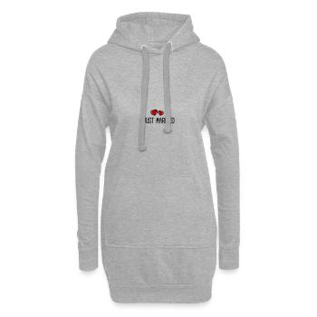 Coeur de mariage juste marié - Sweat-shirt à capuche long Femme - gris chiné - Devant