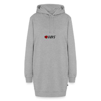 2025 année Cœur - Sweat-shirt à capuche long Femme - gris chiné - Devant