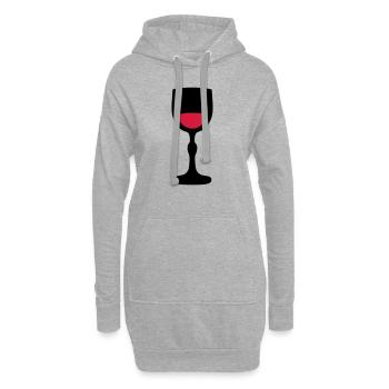 verre pied vin 202 - Sweat-shirt à capuche long Femme - gris chiné - Devant