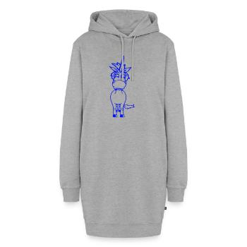 Einhorn Albern Witzig Lustig Komisch Comic Cartoon - Hoodie-Kleid - Grau meliert - Vorne