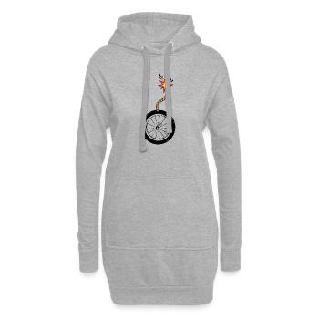 Vélo de route Vélo de montagne « vélo-explosion » - Sweat-shirt à capuche long Femme - gris chiné - Devant