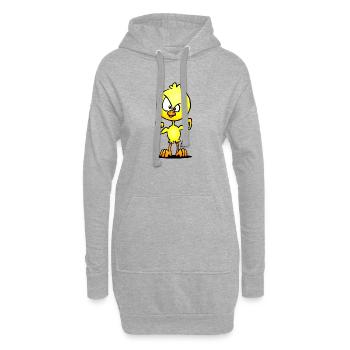 Poussin - Sweat-shirt à capuche long Femme - gris chiné - Devant