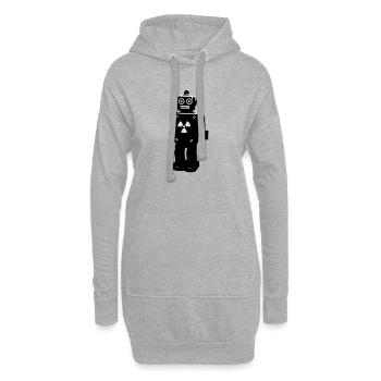 techno, robot - Sweat-shirt à capuche long Femme - gris chiné - Devant