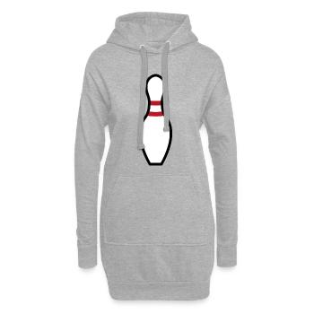 Épingle de bowling - Sweat-shirt à capuche long Femme - gris chiné - Devant