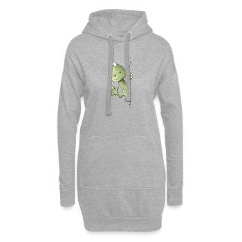 Drolliger Dino I Raptor Dinosaurier - Hoodie-Kleid - Grau meliert - Vorne