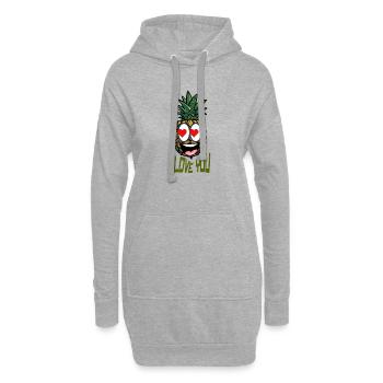 I LOVE YOU - Sweat-shirt à capuche long Femme - gris chiné - Devant