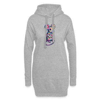Maus Kunst Bunt Ratte - Hoodie-Kleid - Grau meliert - Vorne