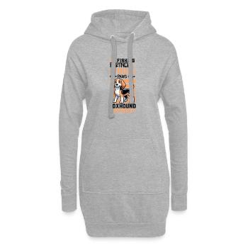 Angeln und English Foxhound - Hoodie-Kleid - Grau meliert - Vorne