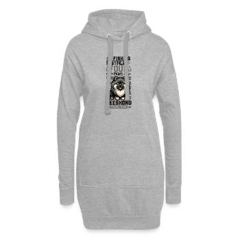 Angeln und Wolfsspitz - Hoodie-Kleid - Grau meliert - Vorne