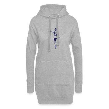 Illustration d’art au trait d’élégante ballerine - Sweat-shirt à capuche long Femme - gris chiné - Devant
