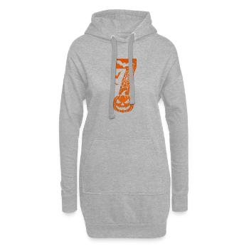 Fun 67 Zahl 6-7 6 7 Passende Halloween Sechs Siebe - Hoodie-Kleid - Grau meliert - Vorne
