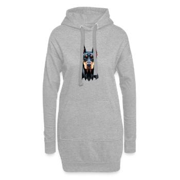 Dobermann Hunde Motiv Wachhund Stolze Dobermänner - Hoodie-Kleid - Grau meliert - Vorne