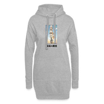 Noodle Stack Pup sur monocycle - Sweat-shirt à capuche long Femme - gris chiné - Devant