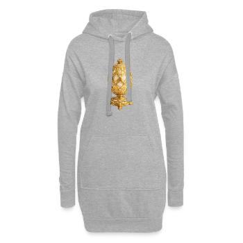 Art d’œuf Fabergé doré - Sweat-shirt à capuche long Femme - gris chiné - Devant