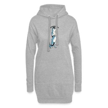 Don Mongoosto, Mangouste à casquette - Sweat-shirt à capuche long Femme - gris chiné - Devant