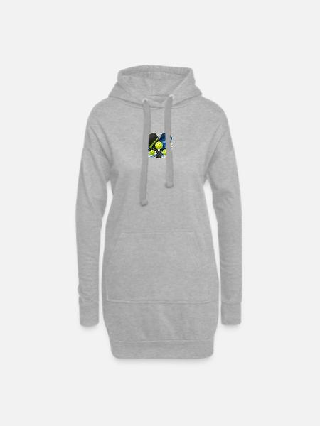 Padel Schläger und Bälle Motiv - Hoodie-Kleid - Grau meliert