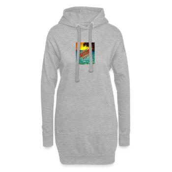 Citations estivales cool - Sweat-shirt à capuche long Femme - gris chiné - Devant