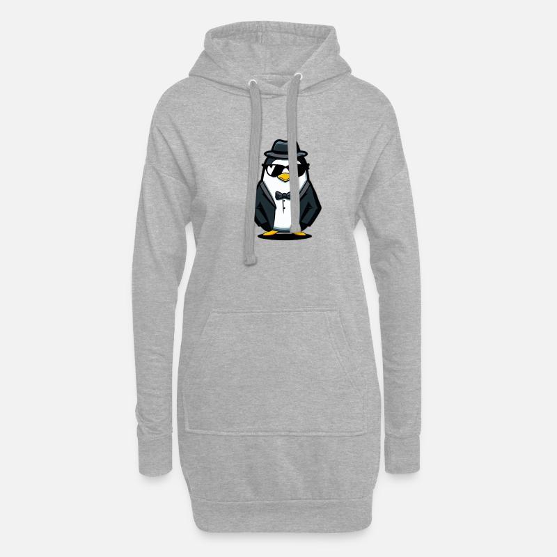 Pinguin - Hoodie-Kleid - Grau meliert